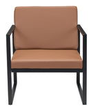 Zuo Modern Claremont 100% Polyurethane, Plywood, Steel Modern Commercial Grade Arm Chair Brown, Black 100% Polyurethane, Plywood, Steel