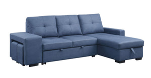 Strophios Contemporary Reversible Sleeper Sofa Blue Fabric(#TEX208-17) 54650-ACME