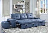 Strophios Contemporary Reversible Sleeper Sofa Blue Fabric(#TEX208-17) 54650-ACME