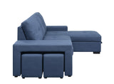 Strophios Contemporary Reversible Sleeper Sofa Blue Fabric(#TEX208-17) 54650-ACME