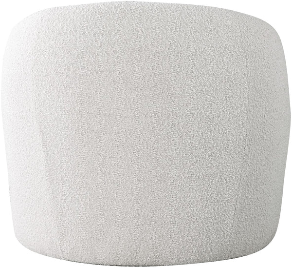 Acadia Boucle Fabric / Faux Leather / Engineered Wood / Foam Contemporary Cognac Faux Leather / Cream Boucle Fabric Accent Chair - 33.5" W x 30.5" D x 30" H