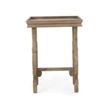 Lonedell French Country Accent Table with Square Top, Natural Noble House