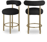 Bordeaux Boucle Fabric Contemporary Stool - Set of 2
