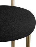 Bordeaux Boucle Fabric / Iron / Wood / Foam Contemporary Black Boucle Fabric Stool - 23" W x 22" D x 35.5" H