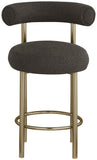 Bordeaux Boucle Fabric / Iron / Wood / Foam Contemporary Brown Boucle Fabric Stool - 23" W x 22" D x 35.5" H