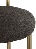 Bordeaux Boucle Fabric / Iron / Wood / Foam Contemporary Brown Boucle Fabric Stool - 23" W x 22" D x 35.5" H