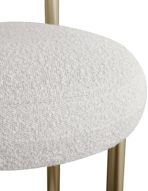 Bordeaux Boucle Fabric / Iron / Wood / Foam Contemporary Cream Boucle Fabric Stool - 23" W x 22" D x 35.5" H
