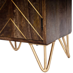 Butler Specialty Alda Wood & Brass Metal Inlay Cabinet 5481140