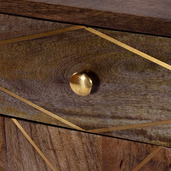 Butler Specialty Alda Wood & Brass Metal Inlay Cabinet 5481140