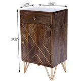 Butler Specialty Alda Wood & Brass Metal Inlay Cabinet 5481140