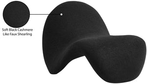 Theodore Faux Sherling / Engineered Wood / Foam Contemporary Black Fur Accent Chair - 31.5" W x 35.5" D x 25.5" H