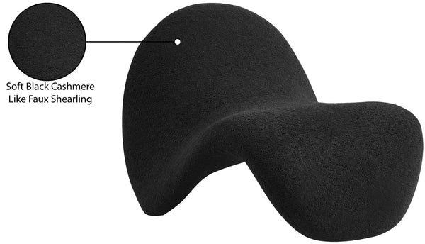 Theodore Faux Sherling / Engineered Wood / Foam Contemporary Black Fur Accent Chair - 31.5" W x 35.5" D x 25.5" H