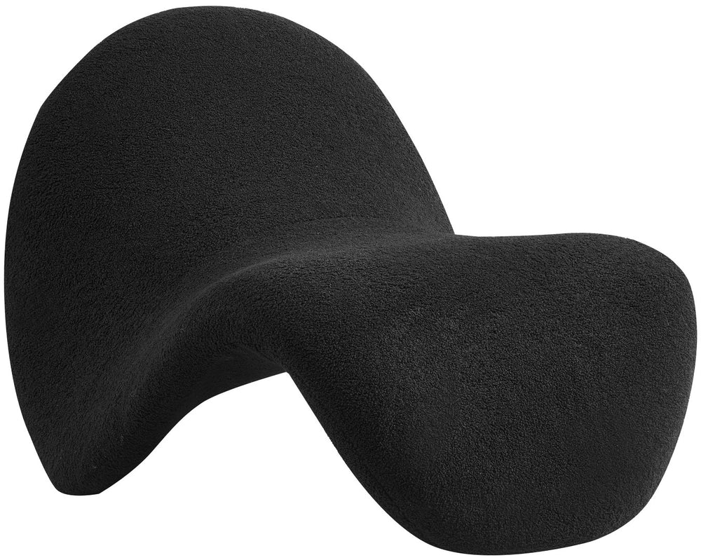 Theodore Faux Sherling / Engineered Wood / Foam Contemporary Black Fur Accent Chair - 31.5" W x 35.5" D x 25.5" H