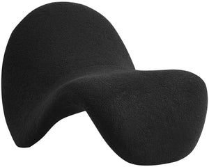 Theodore Faux Sherling / Engineered Wood / Foam Contemporary Black Fur Accent Chair - 31.5" W x 35.5" D x 25.5" H