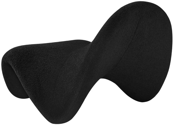 Theodore Faux Sherling / Engineered Wood / Foam Contemporary Black Fur Accent Chair - 31.5" W x 35.5" D x 25.5" H