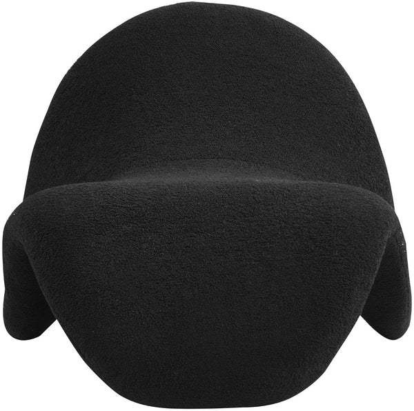 Theodore Faux Sherling / Engineered Wood / Foam Contemporary Black Fur Accent Chair - 31.5" W x 35.5" D x 25.5" H