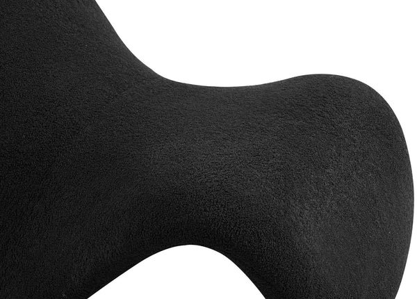 Theodore Faux Sherling / Engineered Wood / Foam Contemporary Black Fur Accent Chair - 31.5" W x 35.5" D x 25.5" H