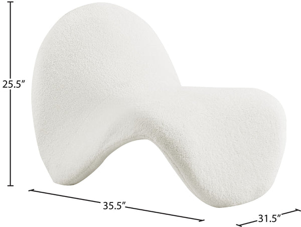 Theodore Faux Sherling / Engineered Wood / Foam Contemporary Cream Fur Accent Chair - 31.5" W x 35.5" D x 25.5" H