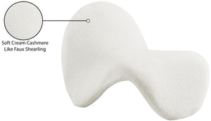 Theodore Faux Sherling / Engineered Wood / Foam Contemporary Cream Fur Accent Chair - 31.5" W x 35.5" D x 25.5" H