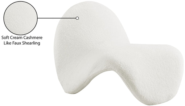 Theodore Faux Sherling / Engineered Wood / Foam Contemporary Cream Fur Accent Chair - 31.5" W x 35.5" D x 25.5" H