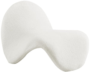 Theodore Faux Sherling / Engineered Wood / Foam Contemporary Cream Fur Accent Chair - 31.5" W x 35.5" D x 25.5" H