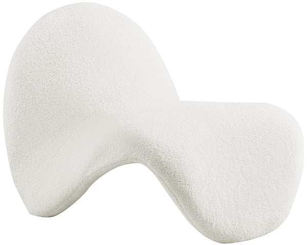 Theodore Faux Sherling / Engineered Wood / Foam Contemporary Cream Fur Accent Chair - 31.5" W x 35.5" D x 25.5" H