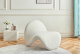 Theodore Faux Sherling / Engineered Wood / Foam Contemporary Cream Fur Accent Chair - 31.5" W x 35.5" D x 25.5" H