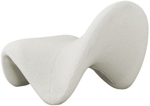 Theodore Faux Sherling / Engineered Wood / Foam Contemporary Cream Fur Accent Chair - 31.5" W x 35.5" D x 25.5" H