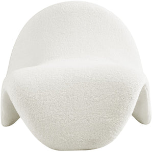 Theodore Faux Sherling / Engineered Wood / Foam Contemporary Cream Fur Accent Chair - 31.5" W x 35.5" D x 25.5" H