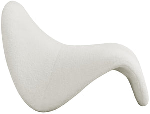 Theodore Faux Sherling / Engineered Wood / Foam Contemporary Cream Fur Accent Chair - 31.5" W x 35.5" D x 25.5" H