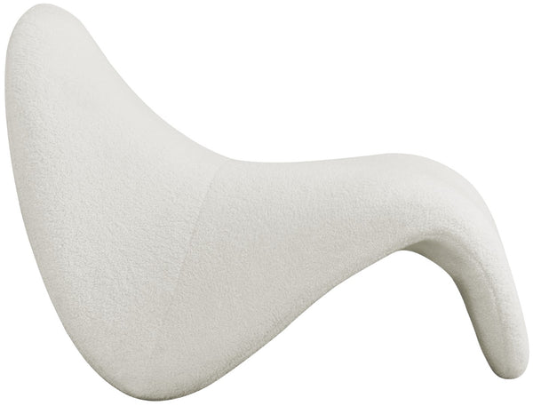 Theodore Faux Sherling / Engineered Wood / Foam Contemporary Cream Fur Accent Chair - 31.5" W x 35.5" D x 25.5" H