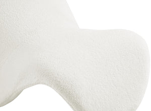 Theodore Faux Sherling / Engineered Wood / Foam Contemporary Cream Fur Accent Chair - 31.5" W x 35.5" D x 25.5" H