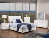 Alpine Furniture Madelyn Queen Panel Bed 2010-01Q White Mahogany Solids & Veneer 64 x 85 x 52