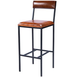 Lazarus Leather & Metal Bar Stool