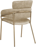 Yara Velvet / Iron / Foam Contemporary Beige Velvet Dining Chair - 22.5" W x 25.5" D x 34.5" H