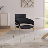 Yara Velvet / Iron / Foam Contemporary Black Velvet Dining Chair - 22.5" W x 25.5" D x 34.5" H