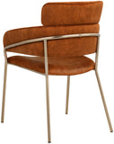 Yara Velvet / Iron / Foam Contemporary Cognac Velvet Dining Chair - 22.5" W x 25.5" D x 34.5" H