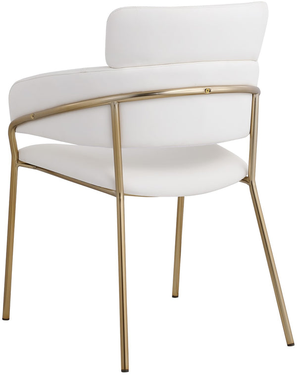 Yara Faux Leather / Iron / Engineered Wood / Foam Contemporary Cream Faux Leather Dining Chair - 22.5" W x 25.5" D x 34.5" H