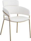 Yara Faux Leather / Iron / Engineered Wood / Foam Contemporary Cream Faux Leather Dining Chair - 22.5" W x 25.5" D x 34.5" H