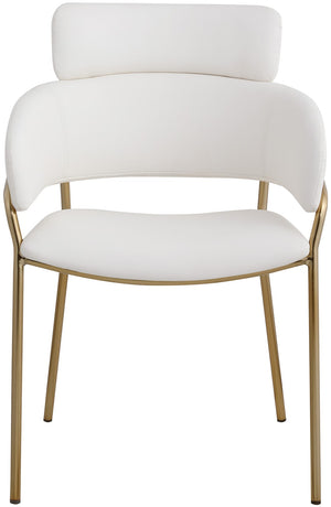 Yara Faux Leather / Iron / Engineered Wood / Foam Contemporary Cream Faux Leather Dining Chair - 22.5" W x 25.5" D x 34.5" H