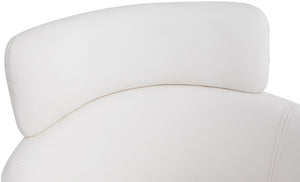 Yara Faux Leather / Iron / Engineered Wood / Foam Contemporary Cream Faux Leather Dining Chair - 22.5" W x 25.5" D x 34.5" H