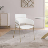 Yara Faux Leather / Iron / Engineered Wood / Foam Contemporary Cream Faux Leather Dining Chair - 22.5" W x 25.5" D x 34.5" H