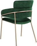 Yara Velvet / Iron / Foam Contemporary Green Velvet Dining Chair - 22.5" W x 25.5" D x 34.5" H