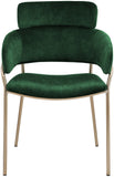 Yara Velvet / Iron / Foam Contemporary Green Velvet Dining Chair - 22.5" W x 25.5" D x 34.5" H