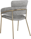 Yara Velvet / Iron / Foam Contemporary Grey Velvet Dining Chair - 22.5" W x 25.5" D x 34.5" H