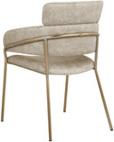 Yara Velvet / Iron / Foam Contemporary Stone Velvet Dining Chair - 22.5" W x 25.5" D x 34.5" H