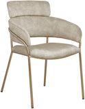 Yara Velvet / Iron / Foam Contemporary Stone Velvet Dining Chair - 22.5" W x 25.5" D x 34.5" H