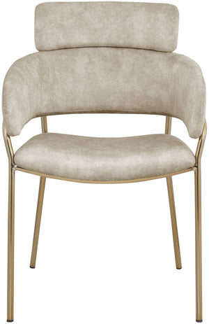 Yara Velvet / Iron / Foam Contemporary Stone Velvet Dining Chair - 22.5" W x 25.5" D x 34.5" H