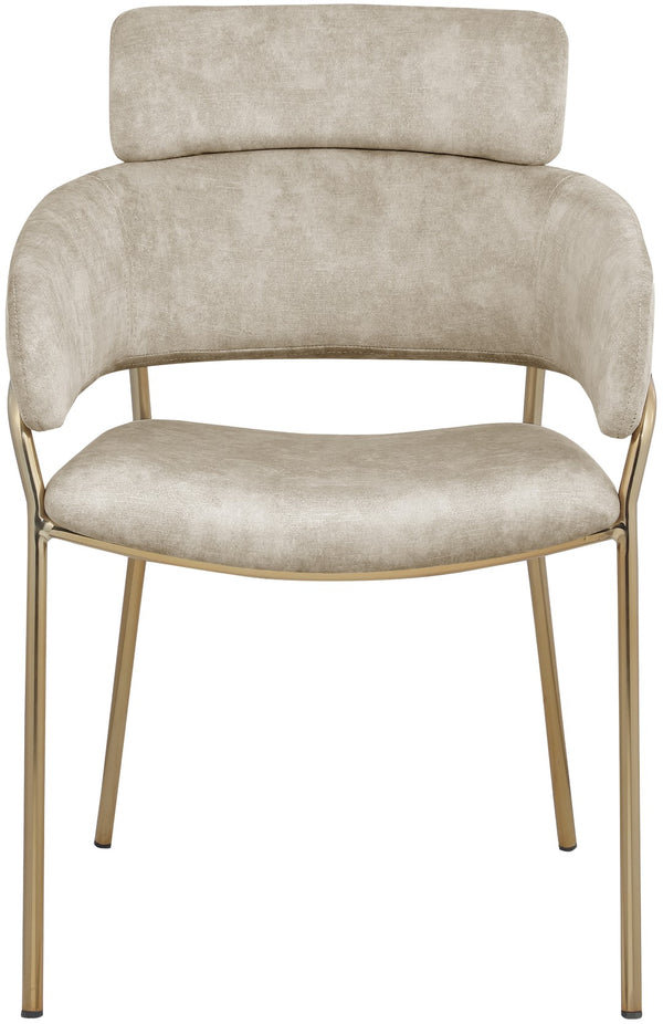Yara Velvet / Iron / Foam Contemporary Stone Velvet Dining Chair - 22.5" W x 25.5" D x 34.5" H