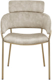 Yara Velvet / Iron / Foam Contemporary Stone Velvet Dining Chair - 22.5" W x 25.5" D x 34.5" H